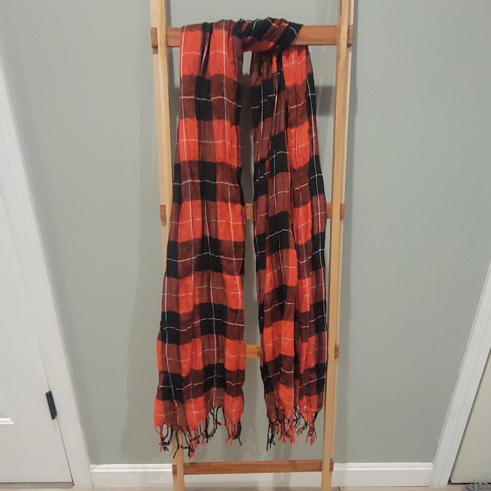 Classic red plaid scarf